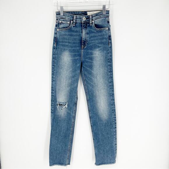 Rag & Bone Nina High Rise Ankle Cigarette Jeans 24 Blue - Picture 1 of 7